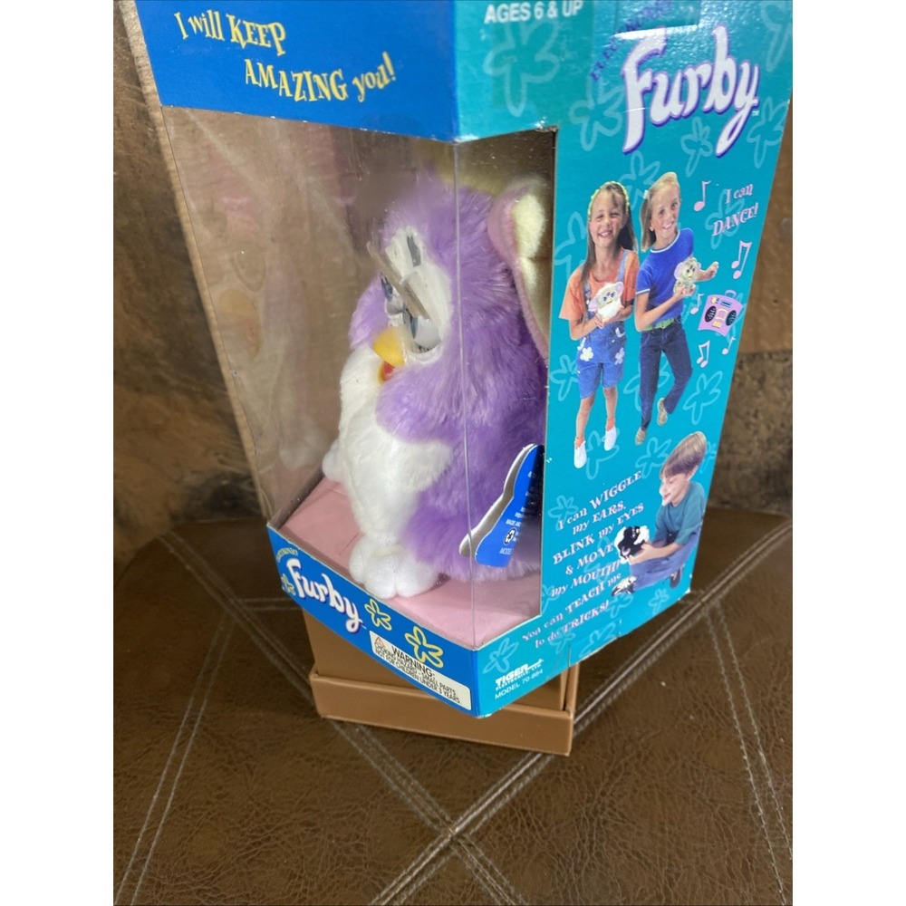 Furby Tiger Electric Special Limited Edition Pastel Purple Yellow Blue Eyes Vtg - Picture 11 of 16